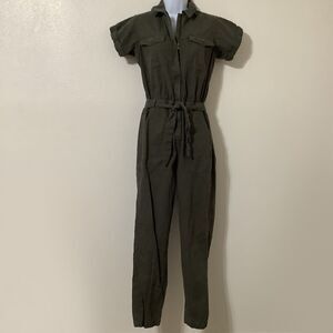 The Normal Brand Grunge Gorpcore Cotton Military Green Utility Jumpsuit XS